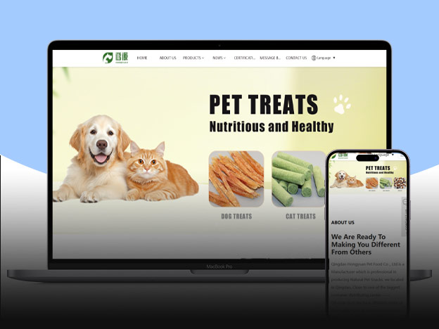 鸿源宠物食品品牌官网建设成功案例-青岛卓信网络